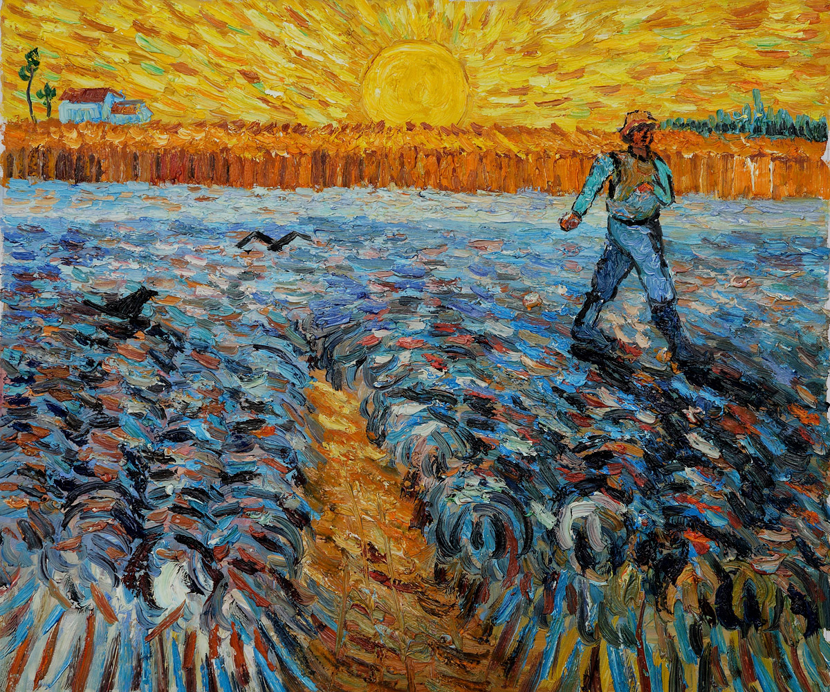 Sower with Setting Sun - Van Gogh Painting On Canvas